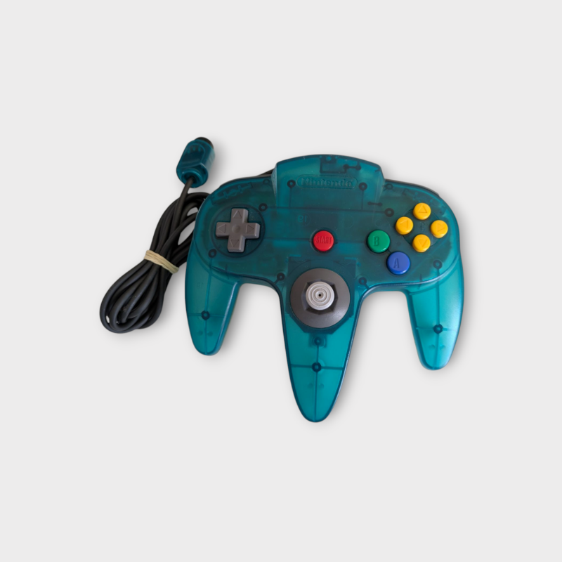 Manette Nintendo 64 Clear Blue – Officielle – Occasion en Bon État