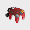 Manette Nintendo 64 Clear Red – Officielle – Occasion en Bon État
