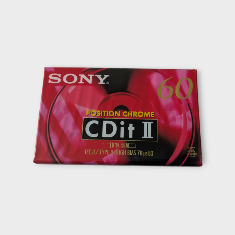 Cassette Audio Vierge Sony CDit II – 60 minutes – Neuve sous blister (NOS, Vintage, Type II Chrome)