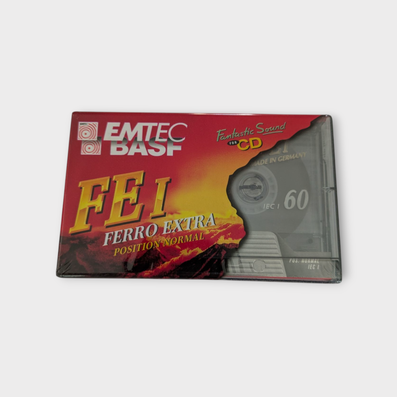 Cassette Audio Vierge BASF / EMTEC FE I Ferro Extra Clear – 60 minutes – Neuve sous blister (NOS, Vintage)