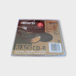 CD-R Memorex Black – Surface Noire Type PlayStation 1 (Neuf NOS, à l’unité)