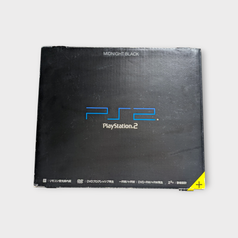Console Sony Playstation 2 – Édition Japonaise Midnight Black translucide (boîte, manette, câbles + jeu offert)