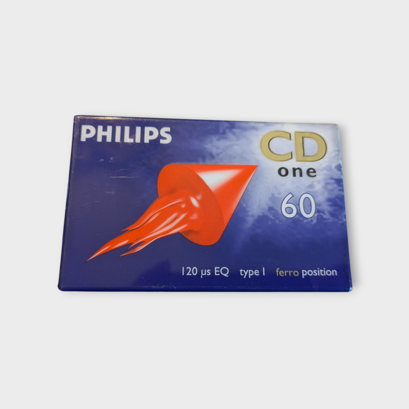 Cassette Audio Vierge Philips CD One 60min – Type I Ferro – Neuve sous blister