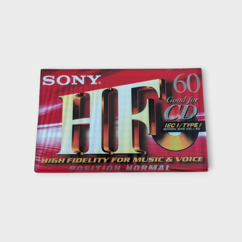Cassette Audio Vierge Sony HF “Good For CD” – 60 minutes – Neuve sous blister (NOS, Vintage, Type I Normal)